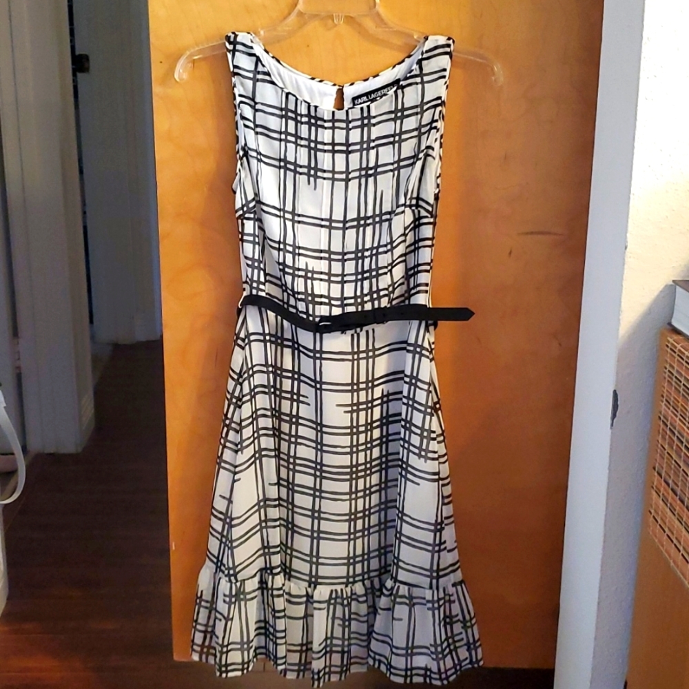 Karl Lagerfield White Black dress